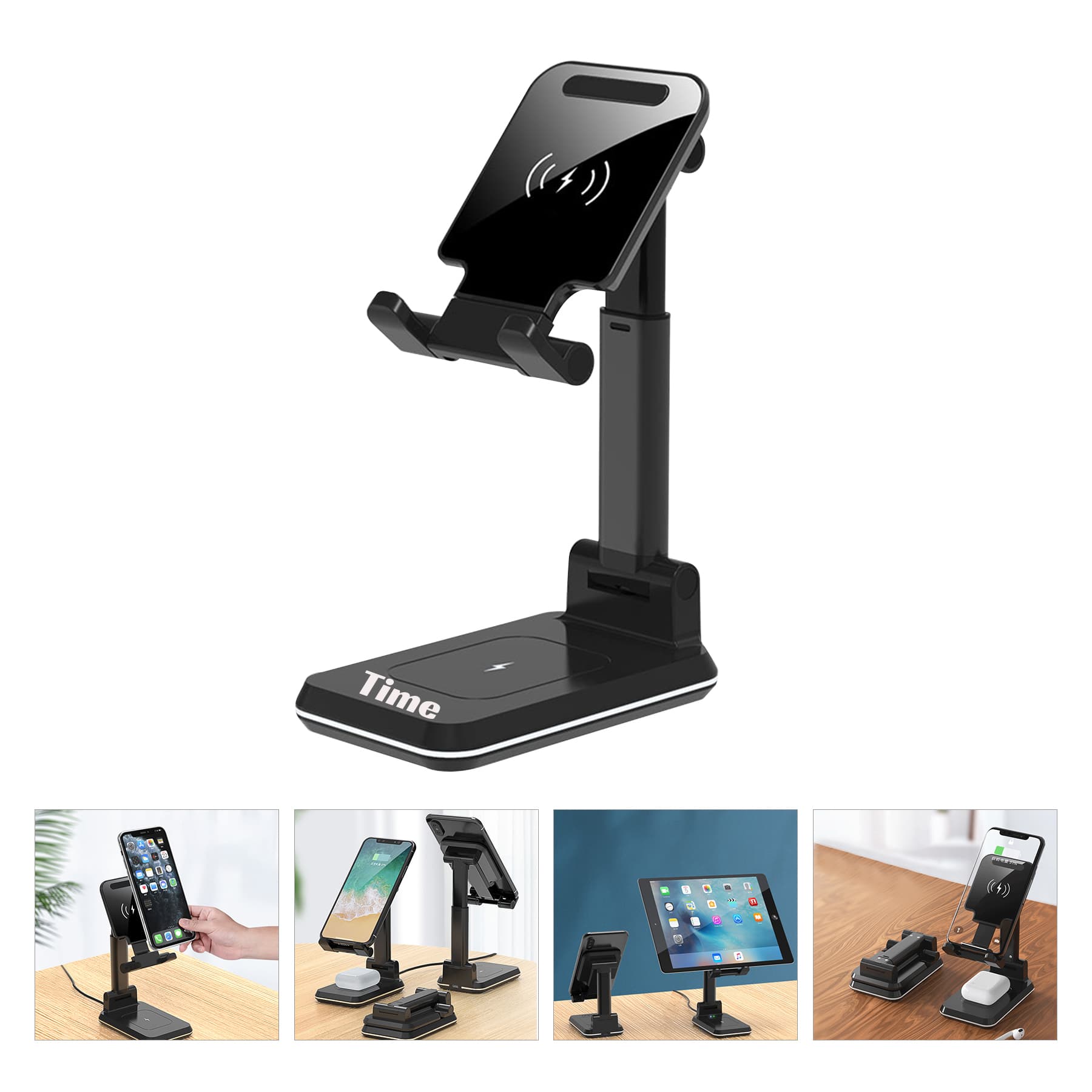 Foldable Phone Holder Stand With Wireless Charger