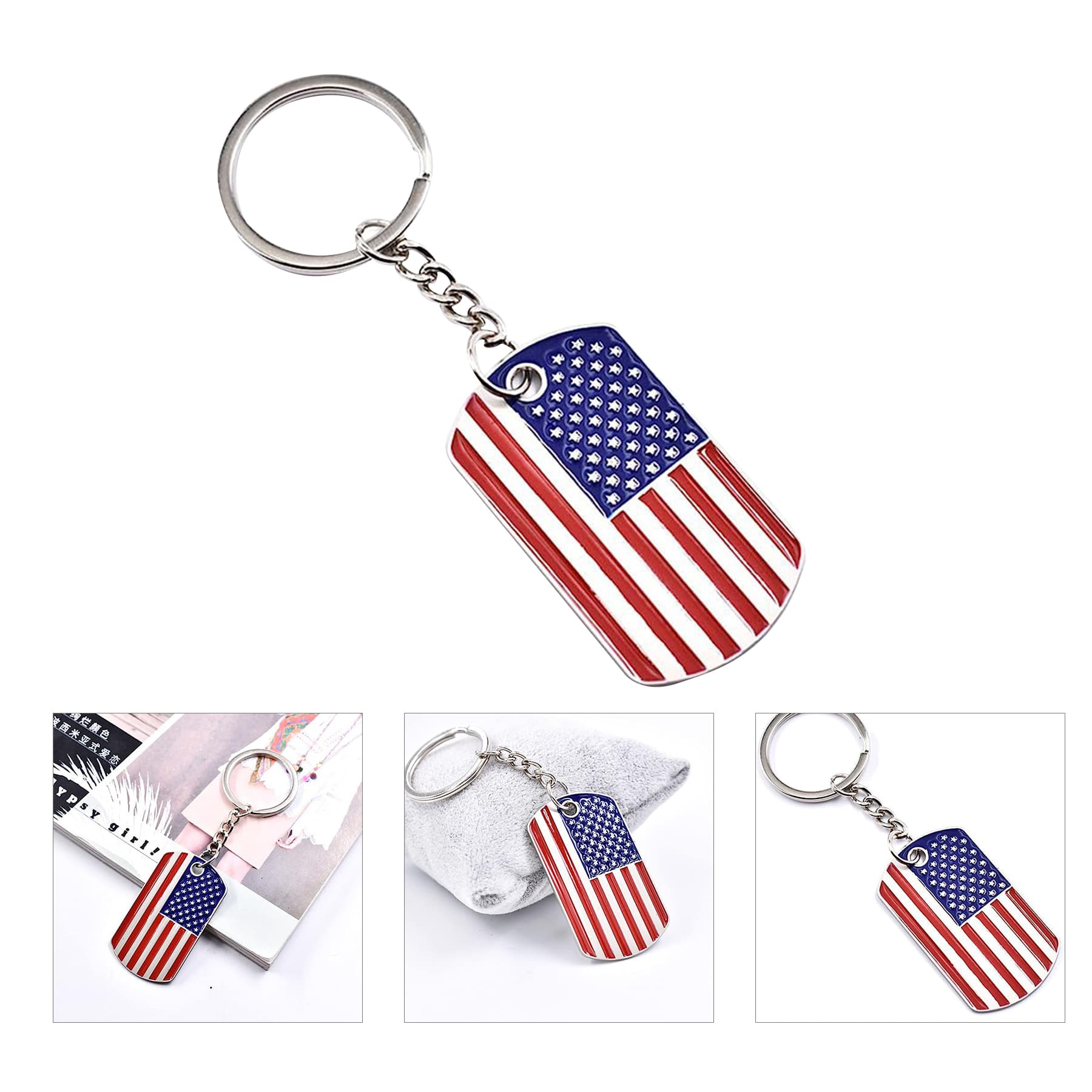 US Flag Shaped Keychains