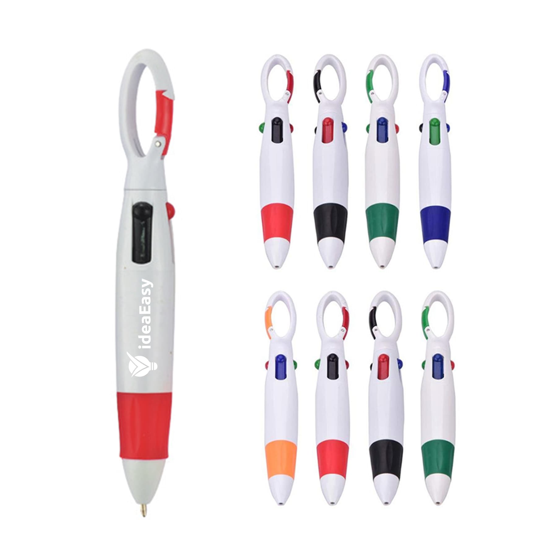4-In-1 Multicolor Retractable Pen With Carabiner