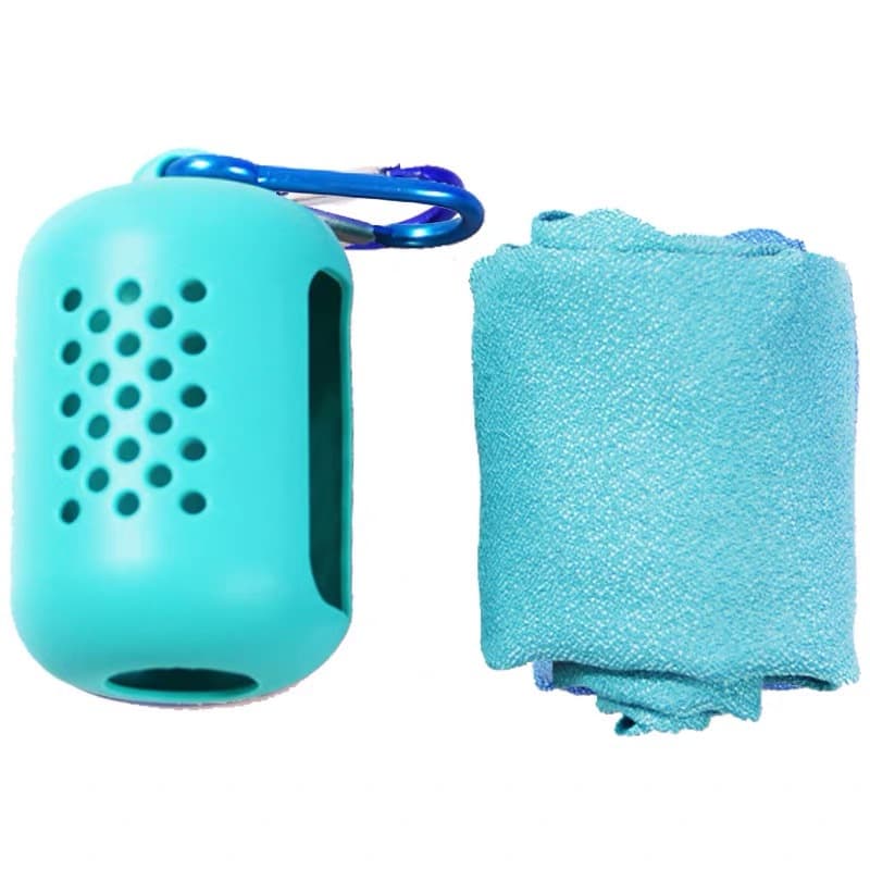 Instant Cold Ice Feeling Chilly Towel with Silicone Case
