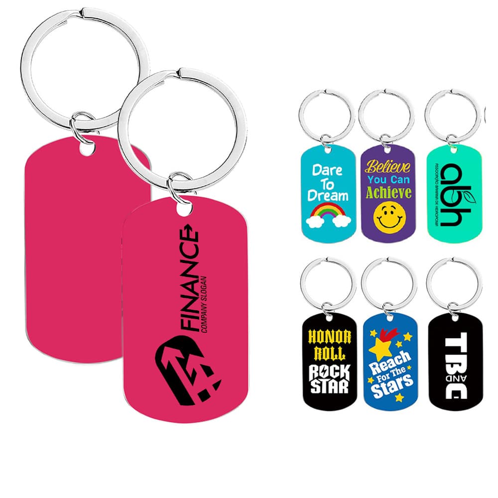 Aluminum Dog Tag Key Chain