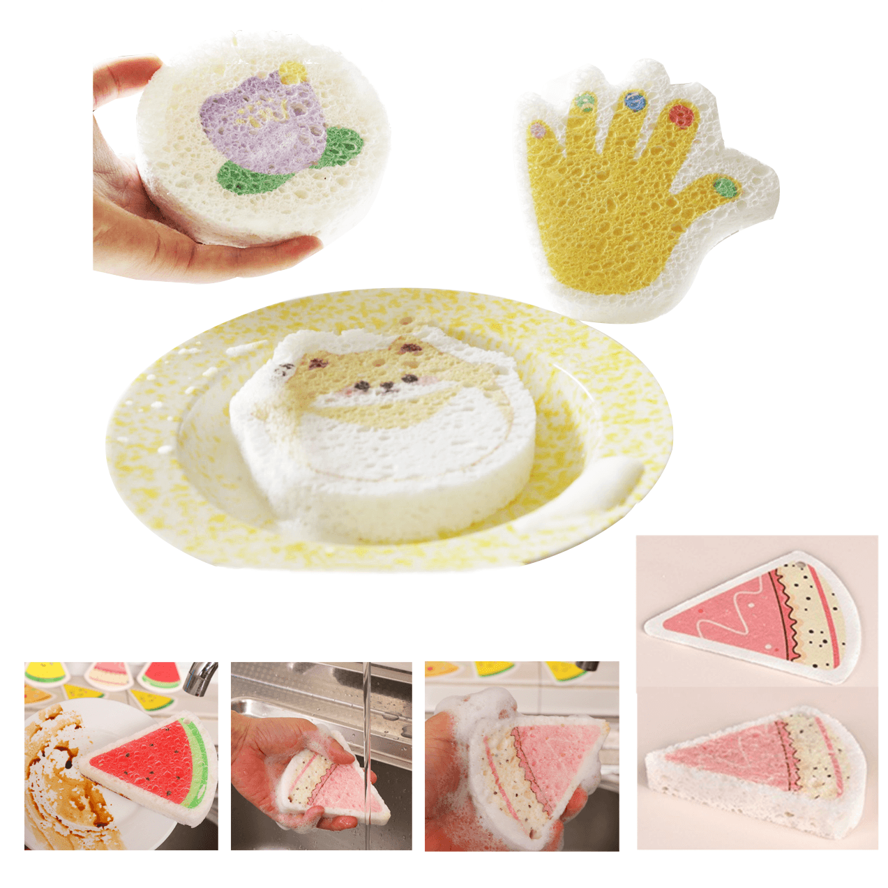 Wood Pulp Cotton Dish Washing Compression Sponge