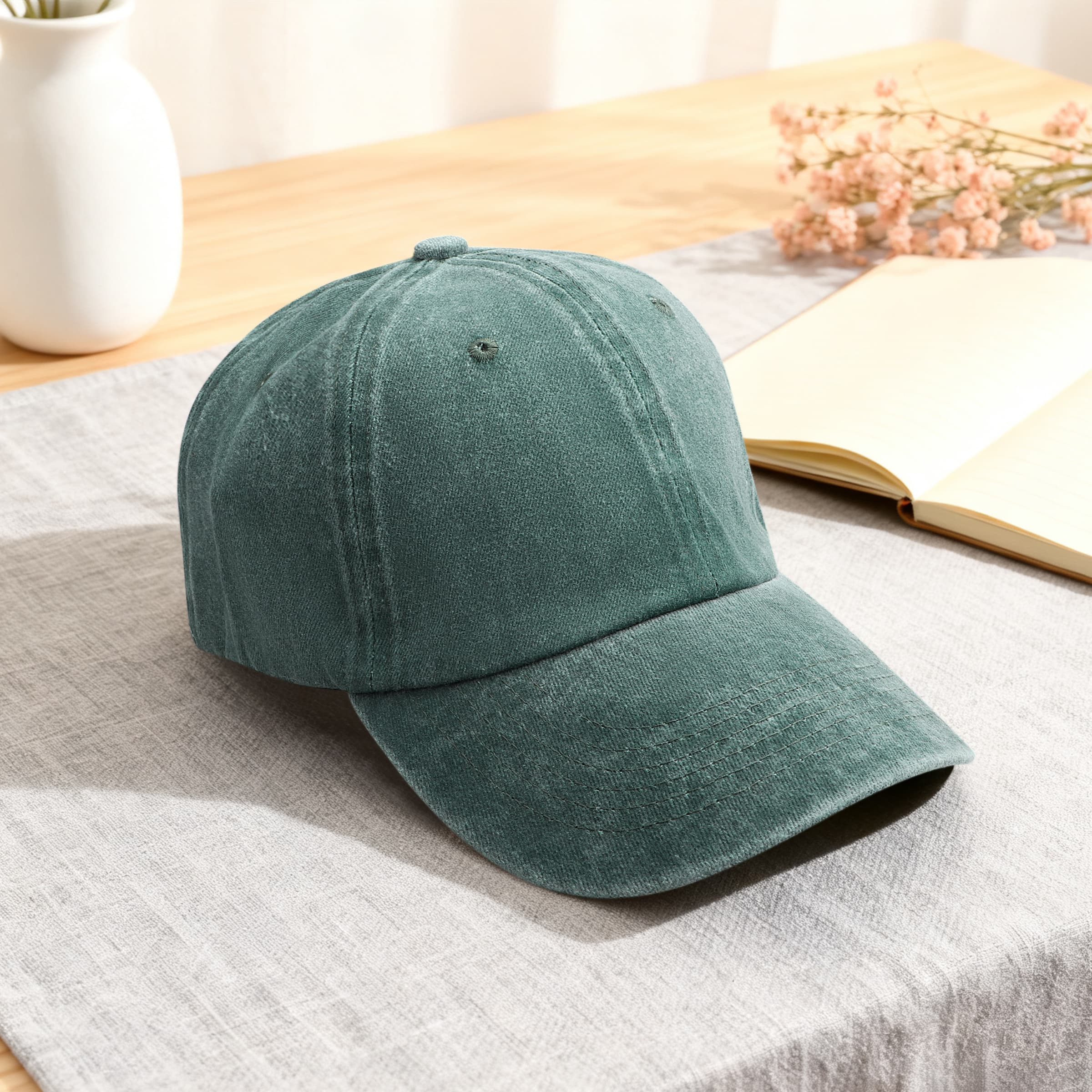 Cotton Unstructured Pigment Dye Dad Cap W/ Ponytail Slot