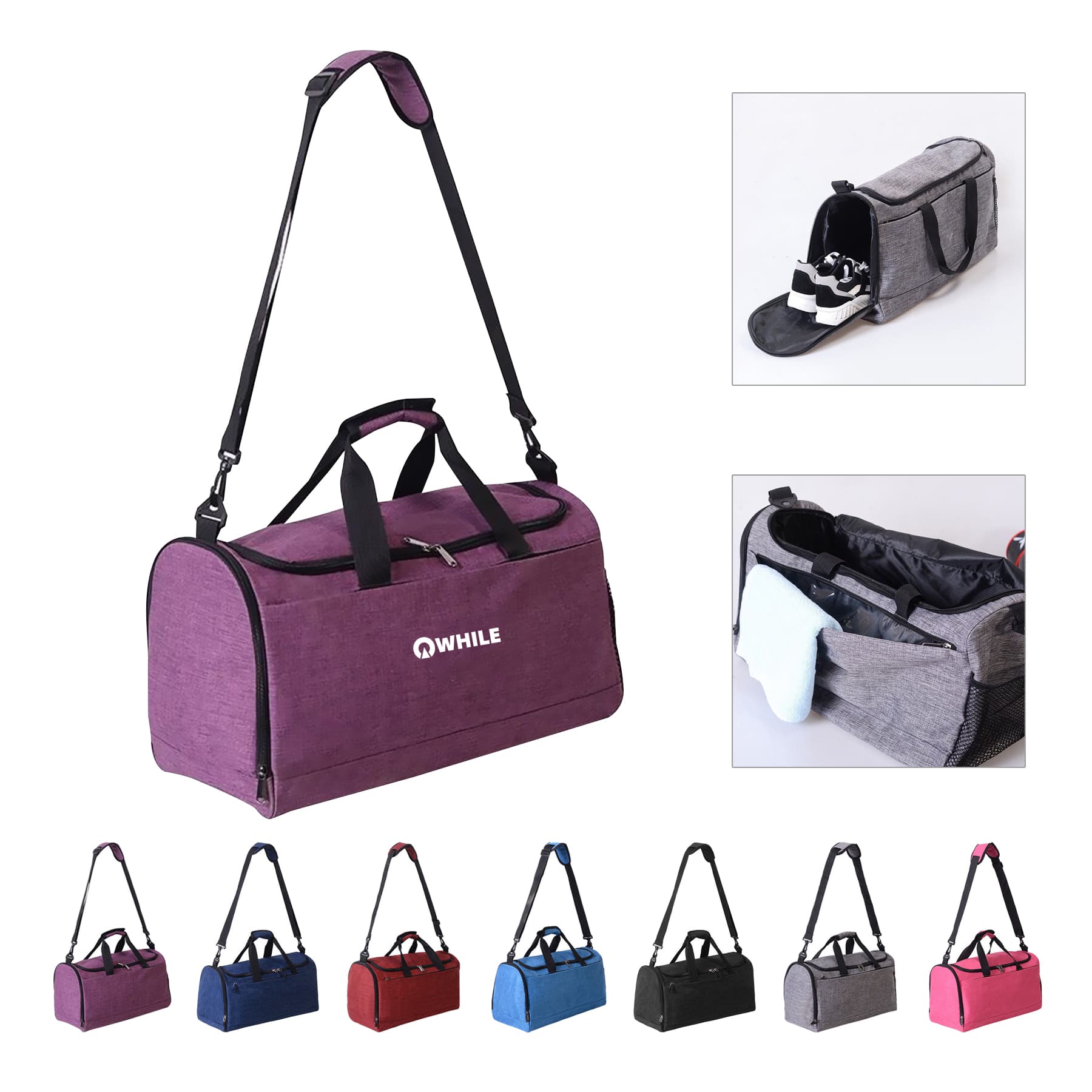 Short-Trip Custom Wet-Dry Gym Duffel with Large Capacity