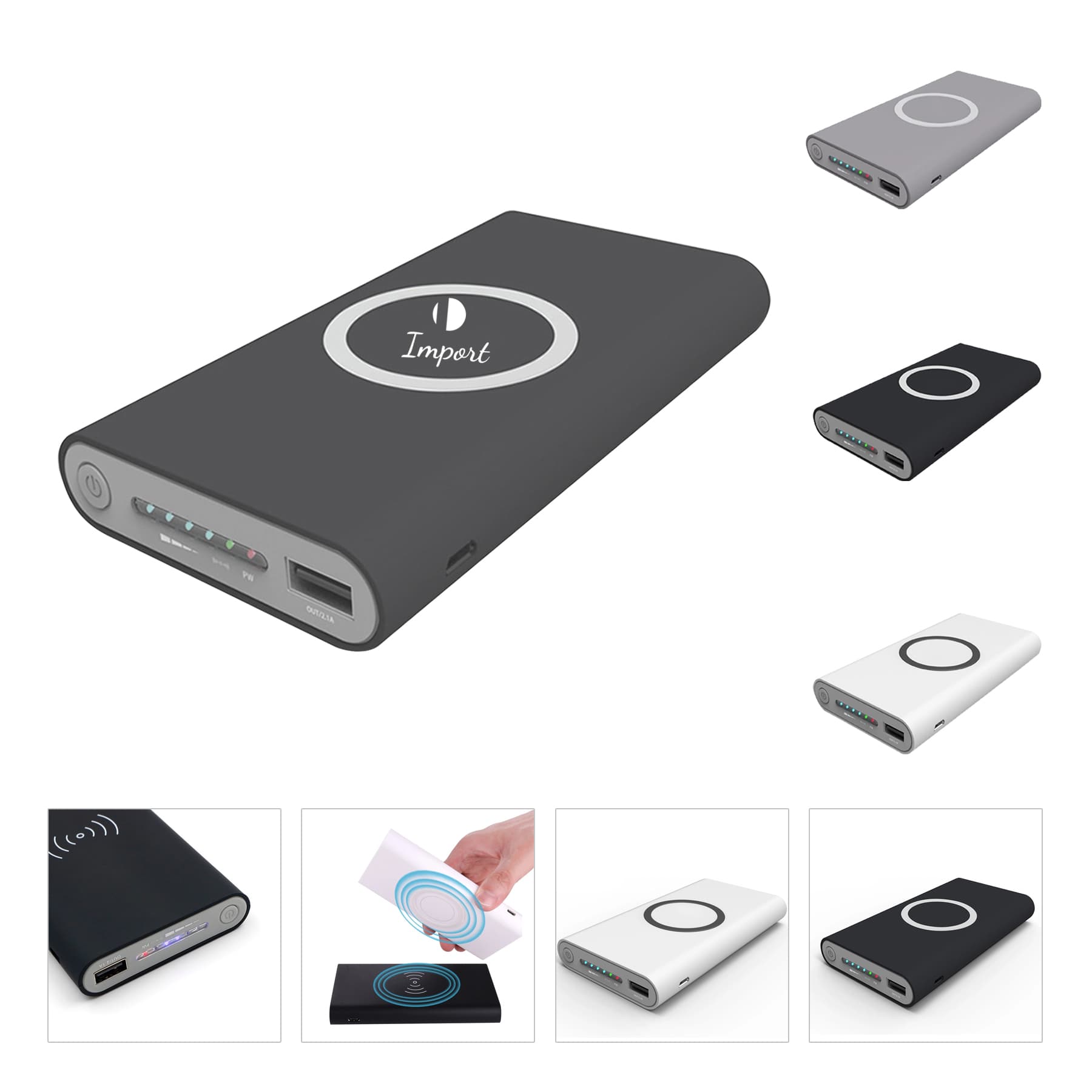 3 In 1 10000Mah Wireless Charger Power Bank
