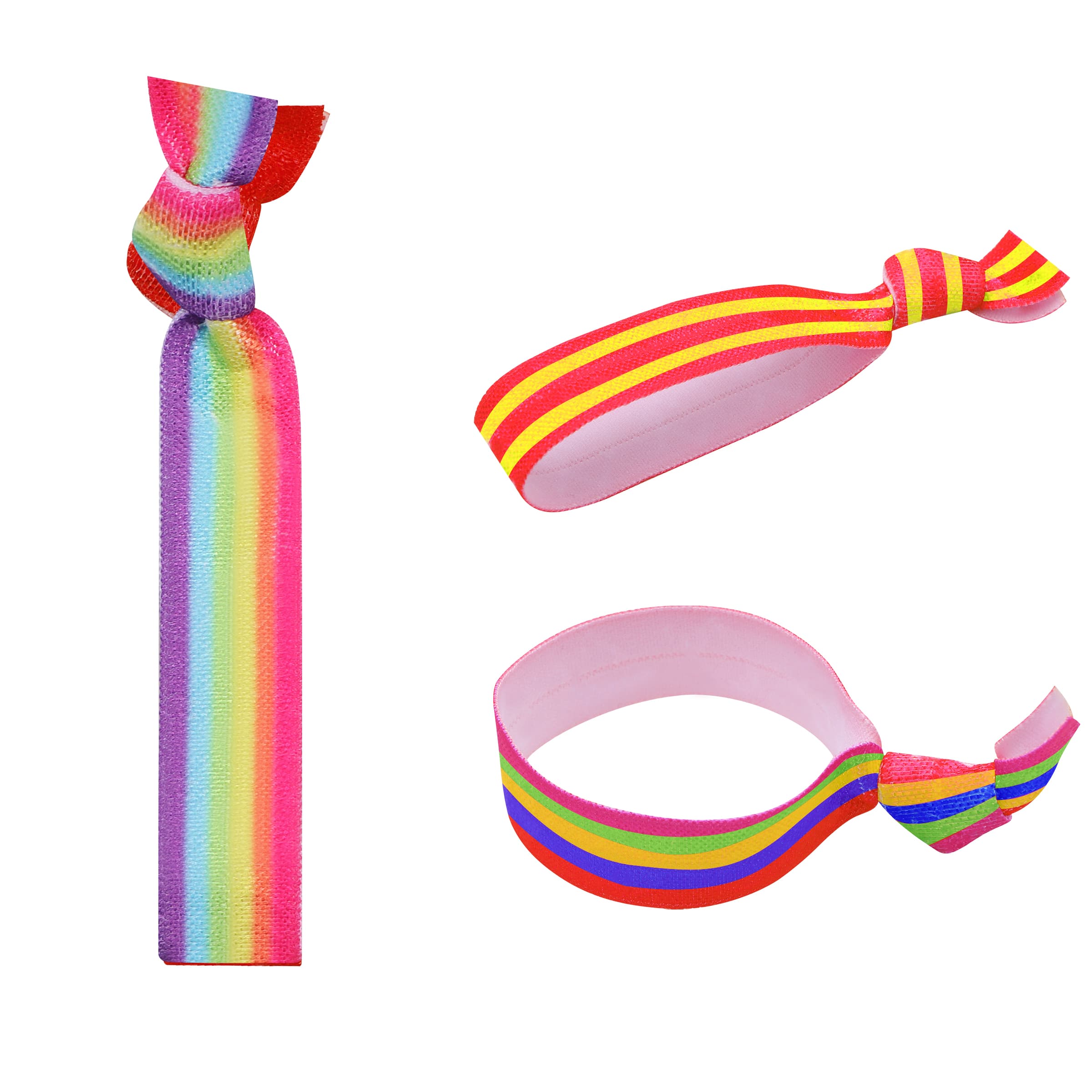 Colorful Rainbow Elastic Knotted Hair Ties
