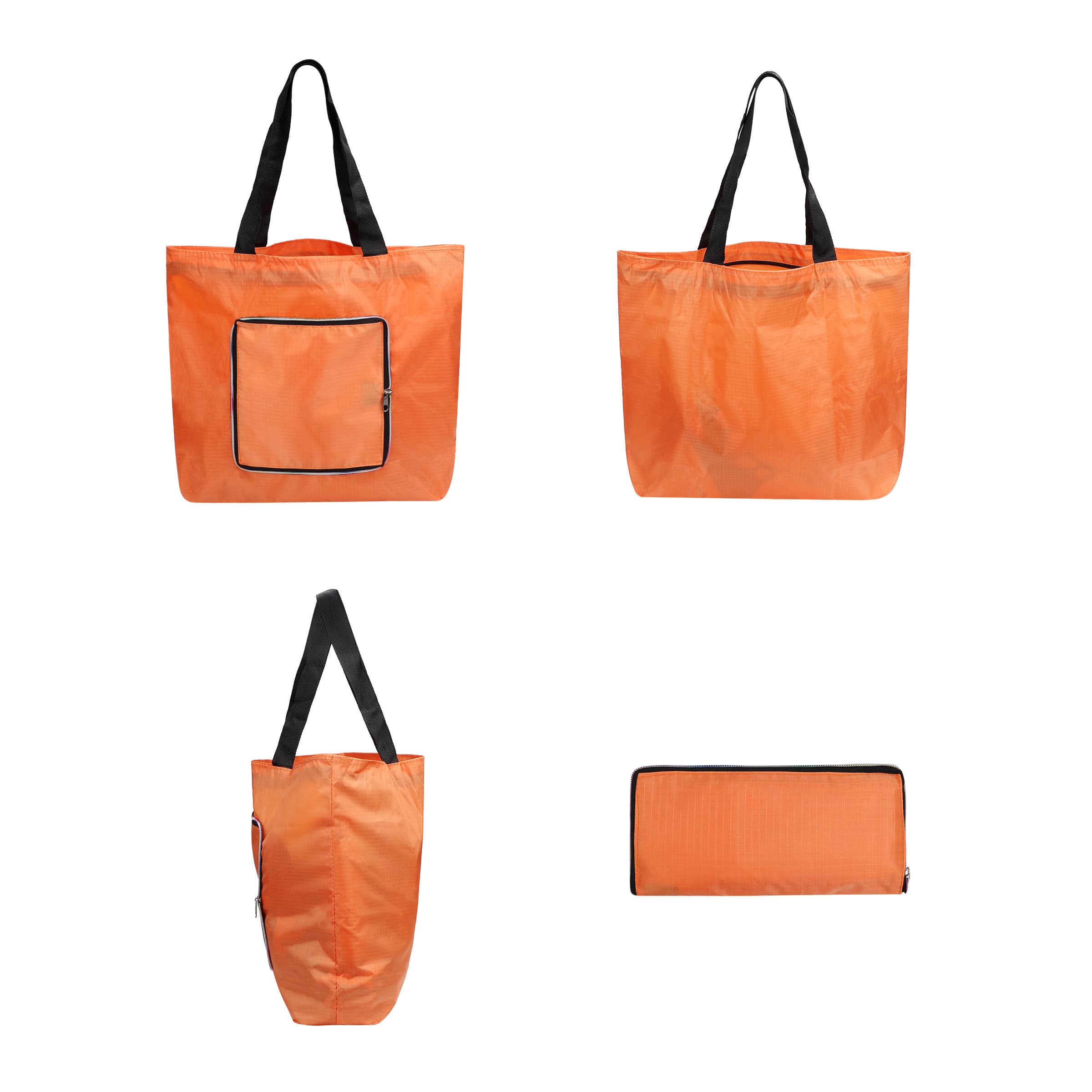 Large Foldable Shopping Tote Bag W/ Zipper Closure