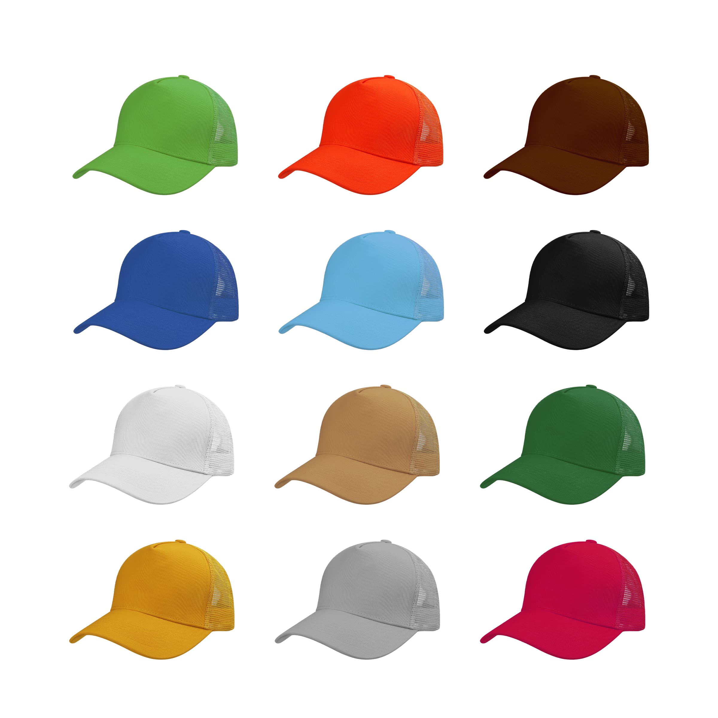 5 Panel Cotton Trucker Hat Mesh Back Baseball Cap
