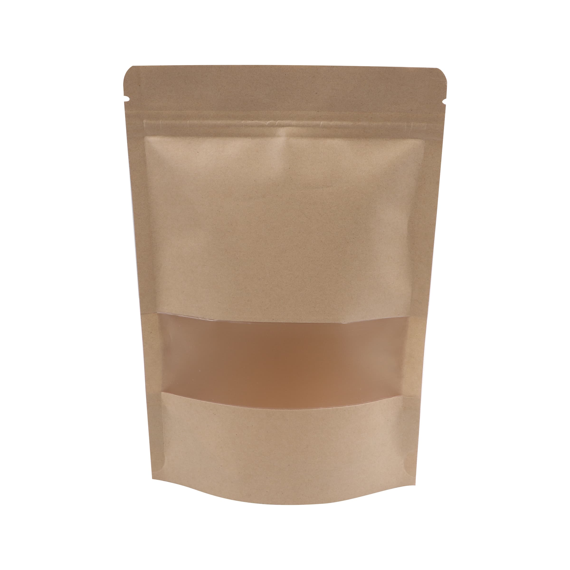 Resealable Kraft Paper Bag Food Storage Bag W/ Clear Window
