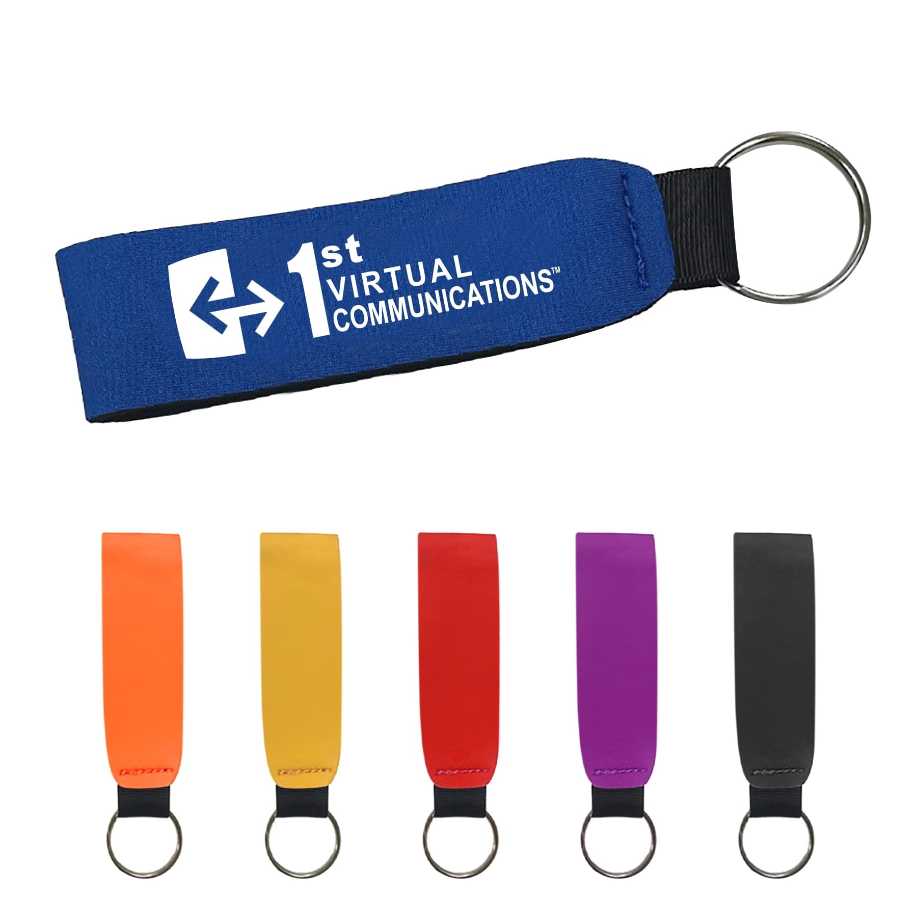 6" x 0.86" Neoprene Floating Wrist Lanyard Keychain